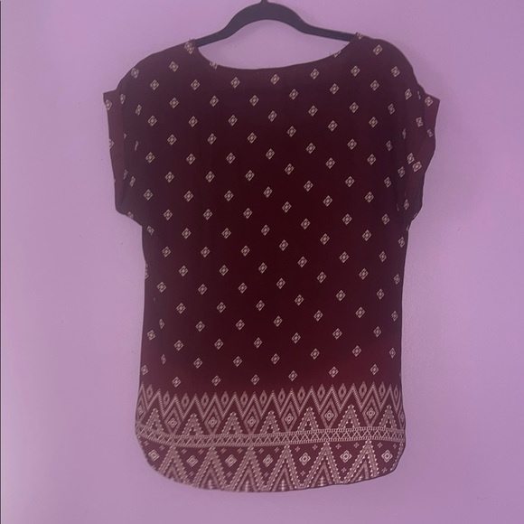 Pink Rose Blue Flutter Sleeve Blouse - Picture 3 of 3